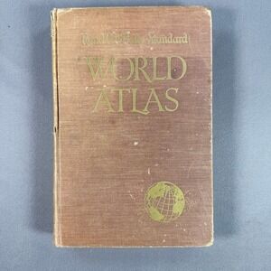 Rand McNally Standard World Atlas Hardcover 1951 Vintage Maps Geography